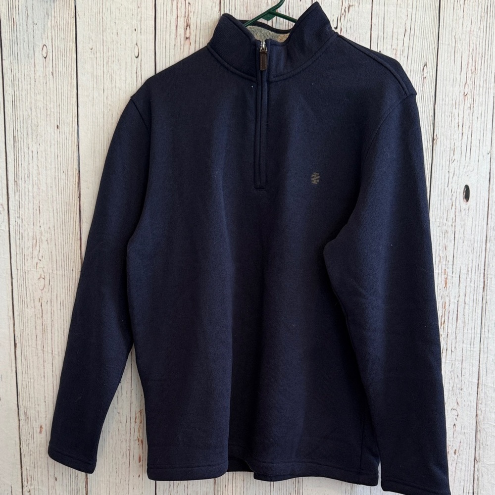 Izod Men's Dark Blue Zip-Up Sweater